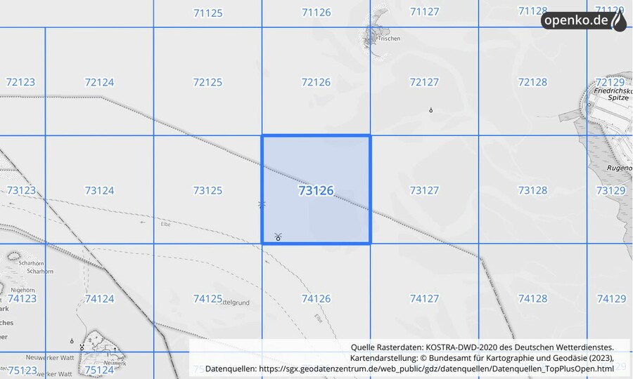 KOSTRA-DWD-2020 Rasterfeld Nr. 73126