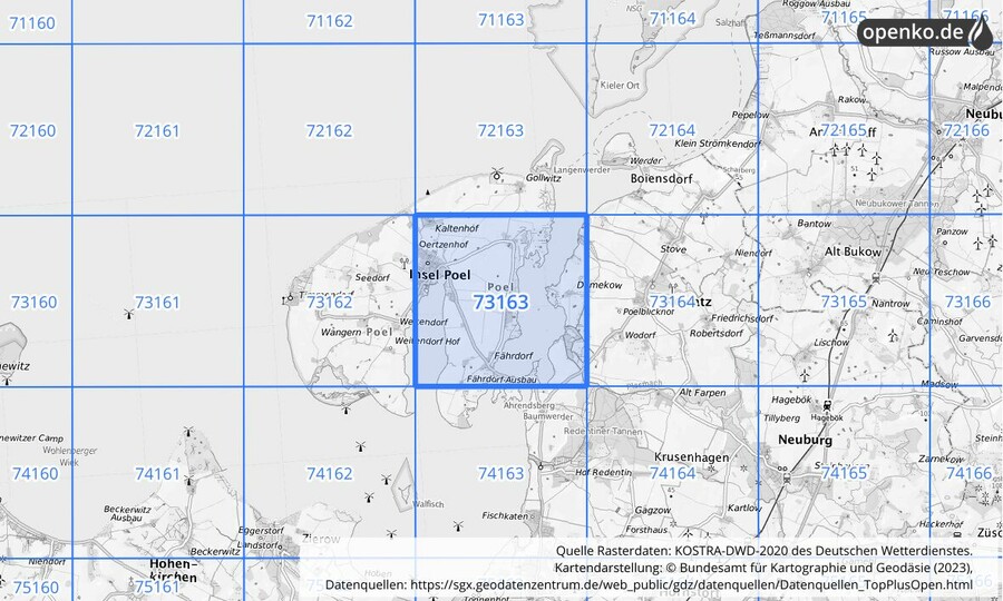 KOSTRA-DWD-2020 Rasterfeld Nr. 73163