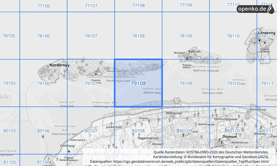 KOSTRA-DWD-2020 Rasterfeld Nr. 79108