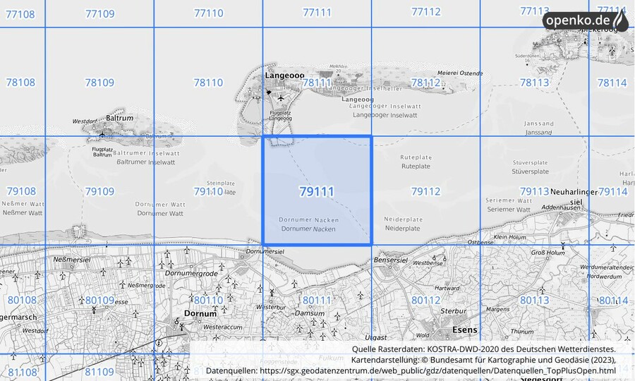 KOSTRA-DWD-2020 Rasterfeld Nr. 79111