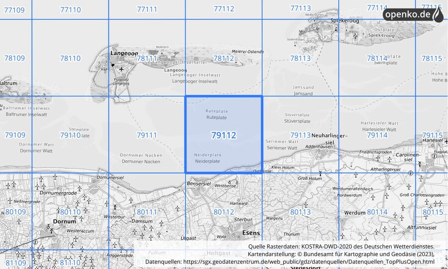 KOSTRA-DWD-2020 Rasterfeld Nr. 79112