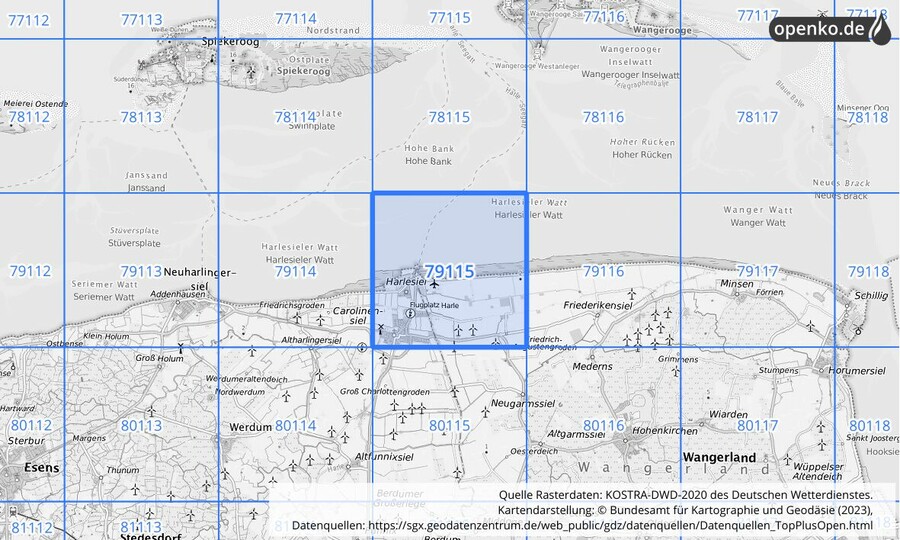 KOSTRA-DWD-2020 Rasterfeld Nr. 79115