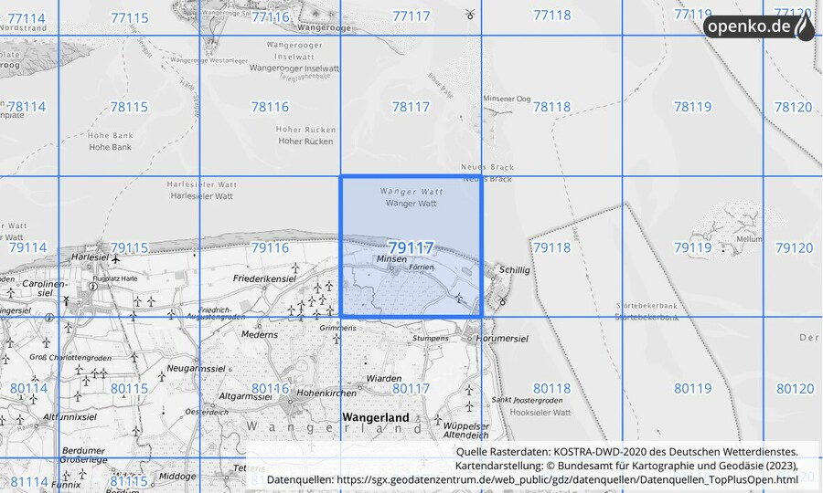 KOSTRA-DWD-2020 Rasterfeld Nr. 79117