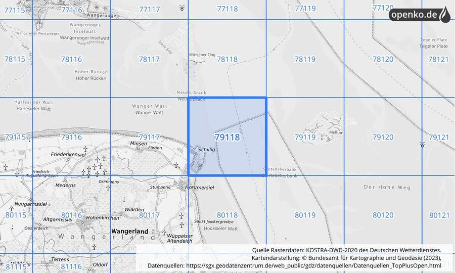 KOSTRA-DWD-2020 Rasterfeld Nr. 79118