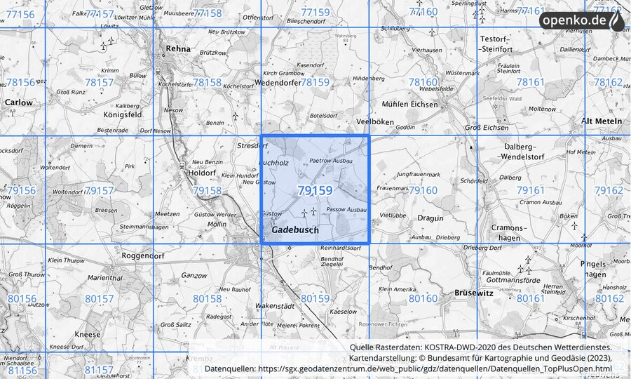 KOSTRA-DWD-2020 Rasterfeld Nr. 79159