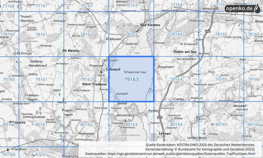 KOSTRA-DWD-2020 Rasterfeld Nr. 79163