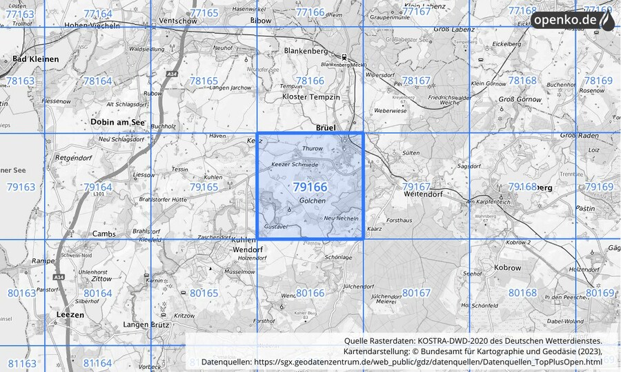 KOSTRA-DWD-2020 Rasterfeld Nr. 79166