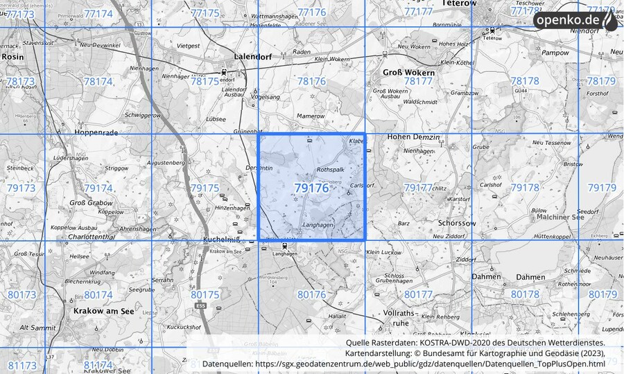 KOSTRA-DWD-2020 Rasterfeld Nr. 79176