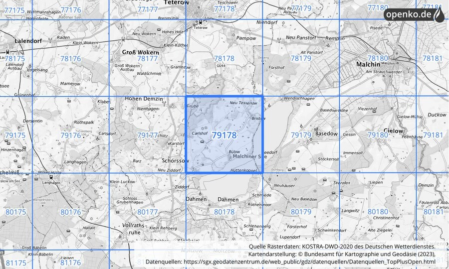 KOSTRA-DWD-2020 Rasterfeld Nr. 79178