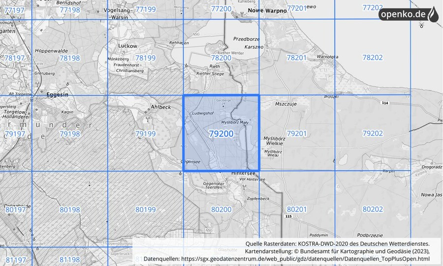 KOSTRA-DWD-2020 Rasterfeld Nr. 79200