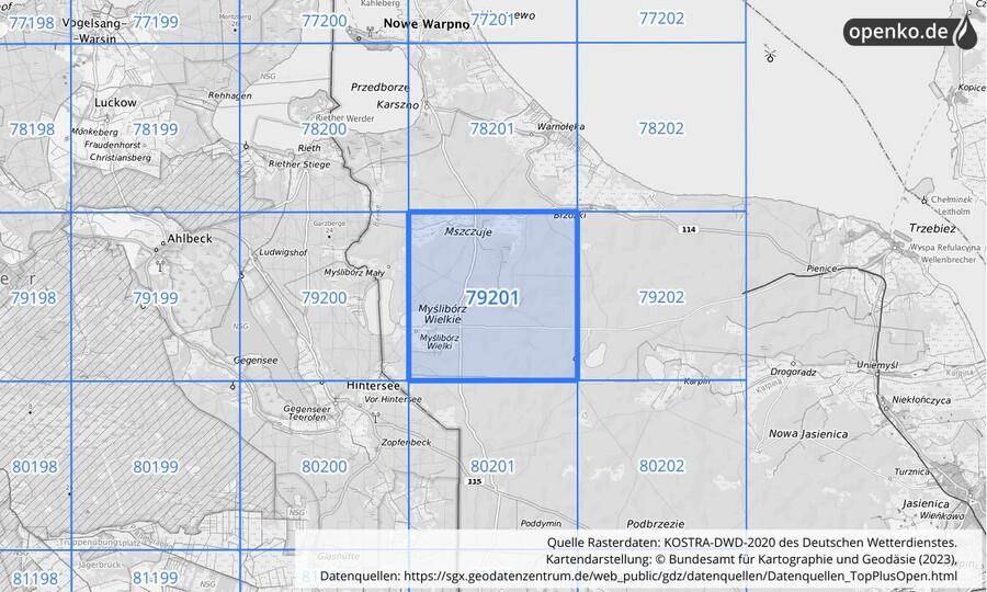 KOSTRA-DWD-2020 Rasterfeld Nr. 79201