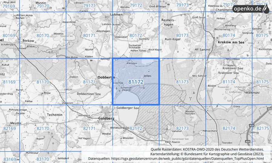 KOSTRA-DWD-2020 Rasterfeld Nr. 81172