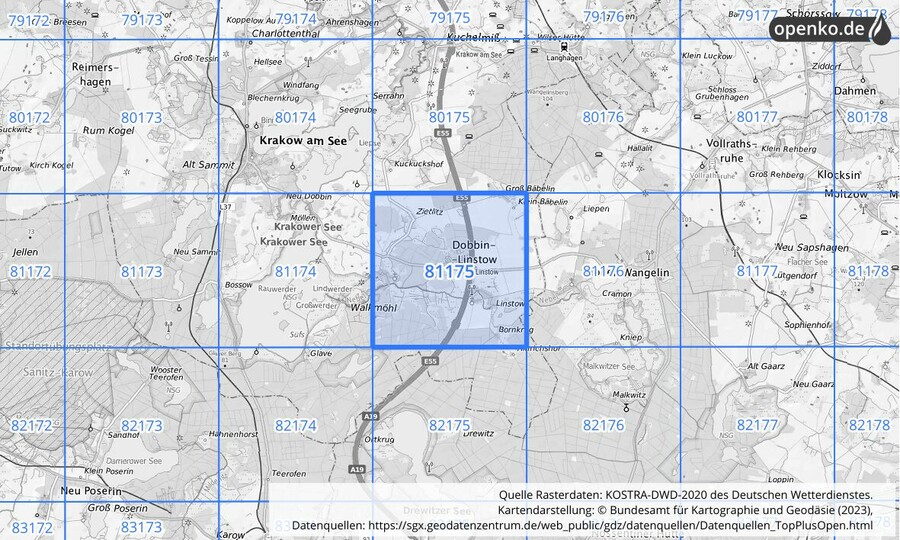 KOSTRA-DWD-2020 Rasterfeld Nr. 81175