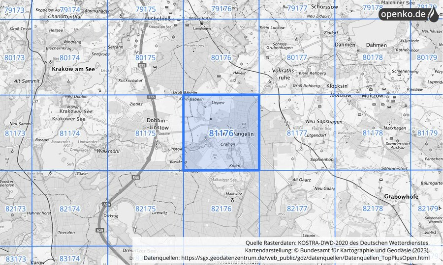 KOSTRA-DWD-2020 Rasterfeld Nr. 81176