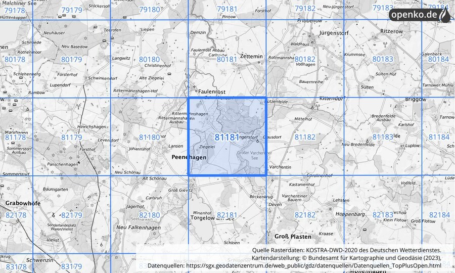 KOSTRA-DWD-2020 Rasterfeld Nr. 81181