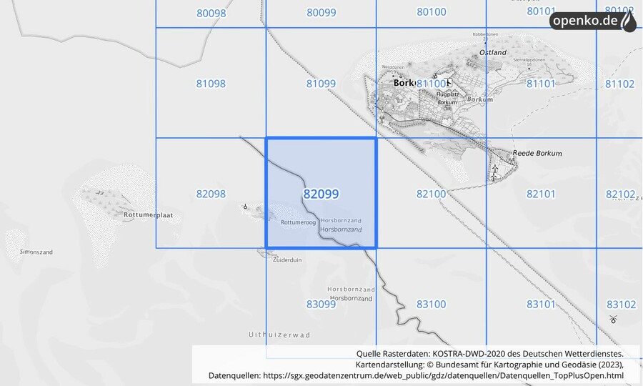 KOSTRA-DWD-2020 Rasterfeld Nr. 82099