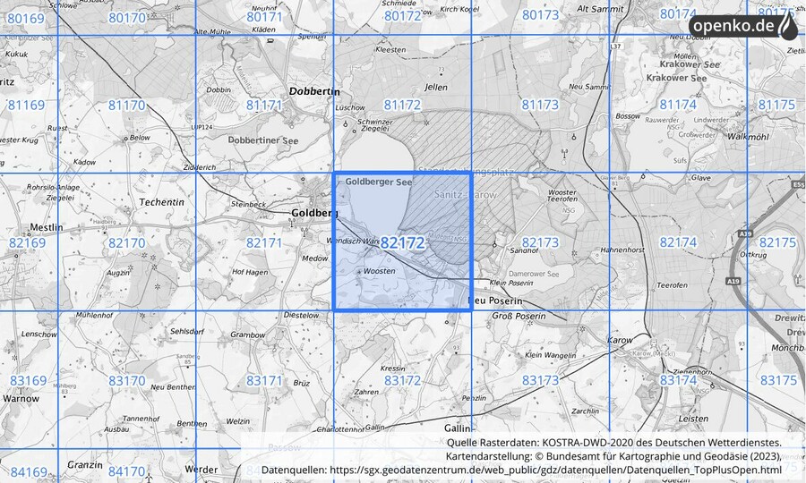 KOSTRA-DWD-2020 Rasterfeld Nr. 82172