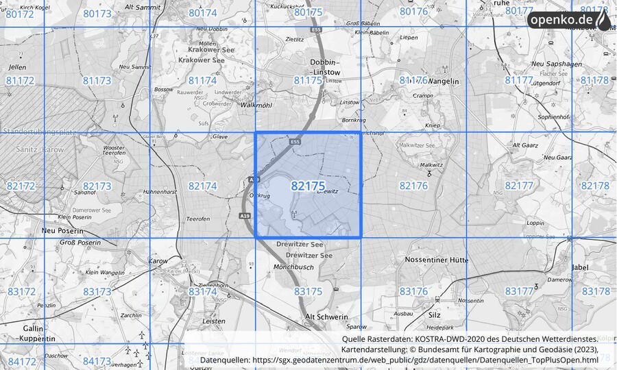 KOSTRA-DWD-2020 Rasterfeld Nr. 82175