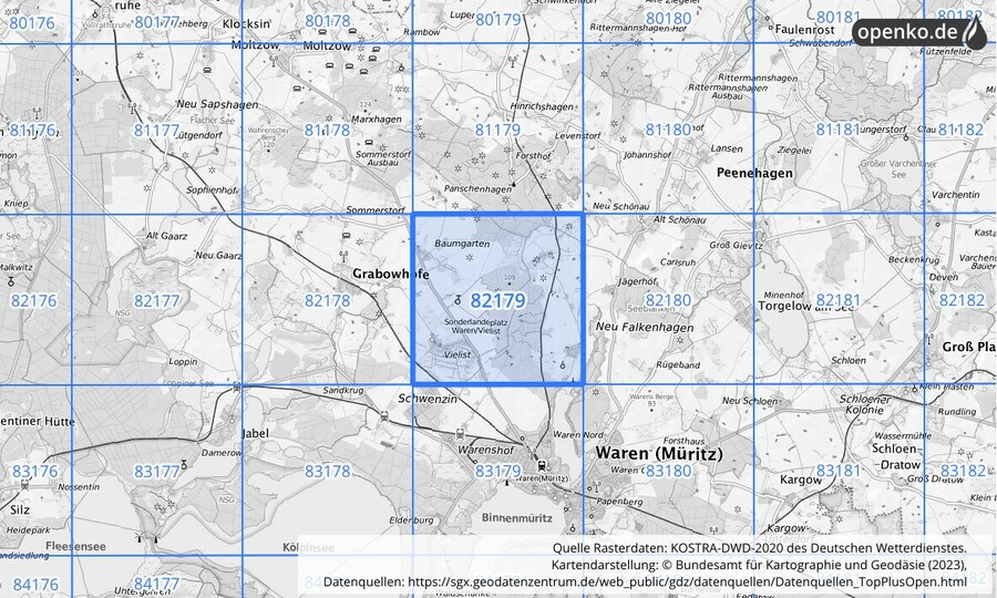 KOSTRA-DWD-2020 Rasterfeld Nr. 82179