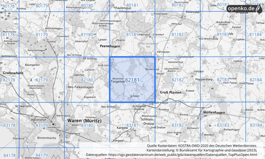 KOSTRA-DWD-2020 Rasterfeld Nr. 82181