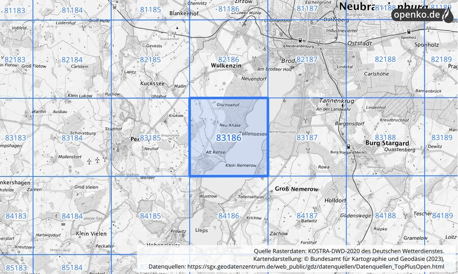 KOSTRA-DWD-2020 Rasterfeld Nr. 83186