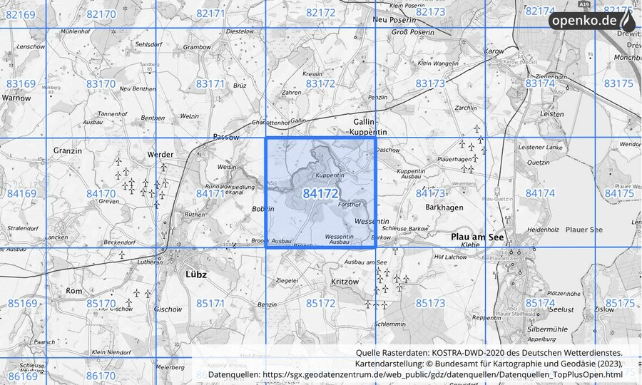 KOSTRA-DWD-2020 Rasterfeld Nr. 84172