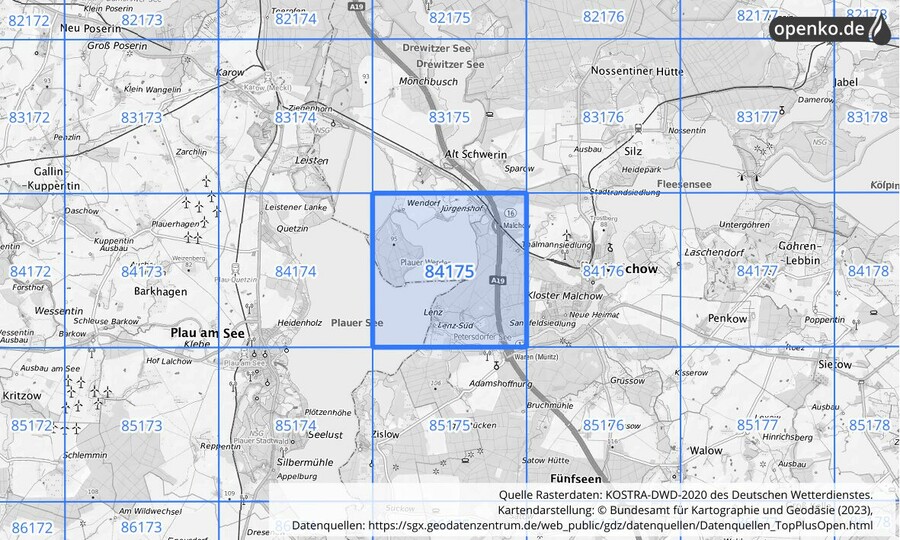 KOSTRA-DWD-2020 Rasterfeld Nr. 84175