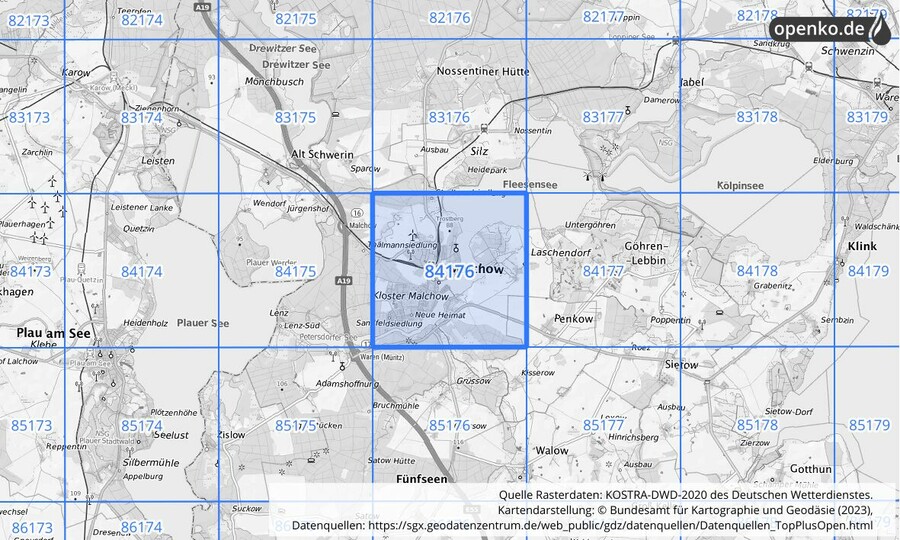 KOSTRA-DWD-2020 Rasterfeld Nr. 84176