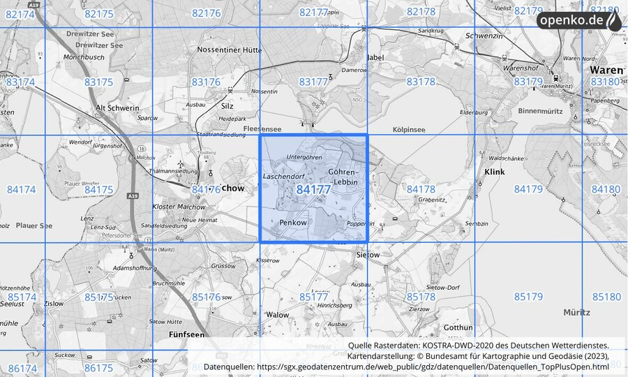 KOSTRA-DWD-2020 Rasterfeld Nr. 84177